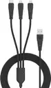 Portronics POR 1313 Konnect A Trio 3-in-1 Cable – Micro USB, Lightning, Type-C, Nylon Braided, Black