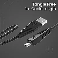 Portronics Konnect B Micro USB Cable – 1m 2A Fast Charging & Data Transfer Cable in Black