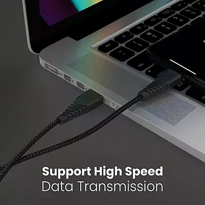 Portronics Konnect B Micro USB Cable – 1m 2A Fast Charging & Data Transfer Cable in Black