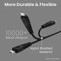 Portronics Konnect B Micro USB Cable – 1m 2A Fast Charging & Data Transfer Cable in Black