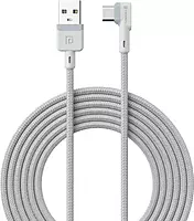 Portronics Konnect L – 8-Pin USB Cable, 3A, 2M, Grey. Fast charging and data transfer, durable design, compatible with various devices, perfect for everyday use and travel.