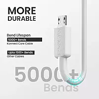 Portronics Konnect Link 3 – 3-in-1 Cable, 3A, 1M, White. Versatile charging solution for multiple devices. Durable design, fast charging, and convenient length for everyday use.