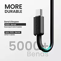 Portronics Konnect Link Type-C Cable – 3A Fast Charging, 1m, durable design, supports data transfer, compatible with various devices, ideal for quick charging and syncing, lightweight and portable.