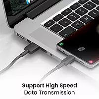 Portronics Konnect Link Type-C Cable – 3A Fast Charging, 1m, durable design, supports data transfer, compatible with various devices, ideal for quick charging and syncing, lightweight and portable.