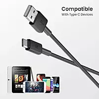 Portronics Konnect Link Type-C Cable – 3A Fast Charging, 1m, durable design, supports data transfer, compatible with various devices, ideal for quick charging and syncing, lightweight and portable.