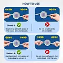 Portronics POR 2272 Konnect Recoil USB-C to USB-C Cable – 100W, 1M, Flat Retractable, White