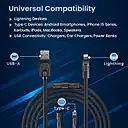 Portronics POR 2270 Konnect Tetra 4-in-1 Cable – USB & Type-C to Lightning & Type-C, 60W, Black