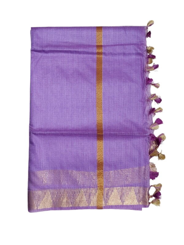 Lavender Plain Kota Silk Saree with Running Blouse