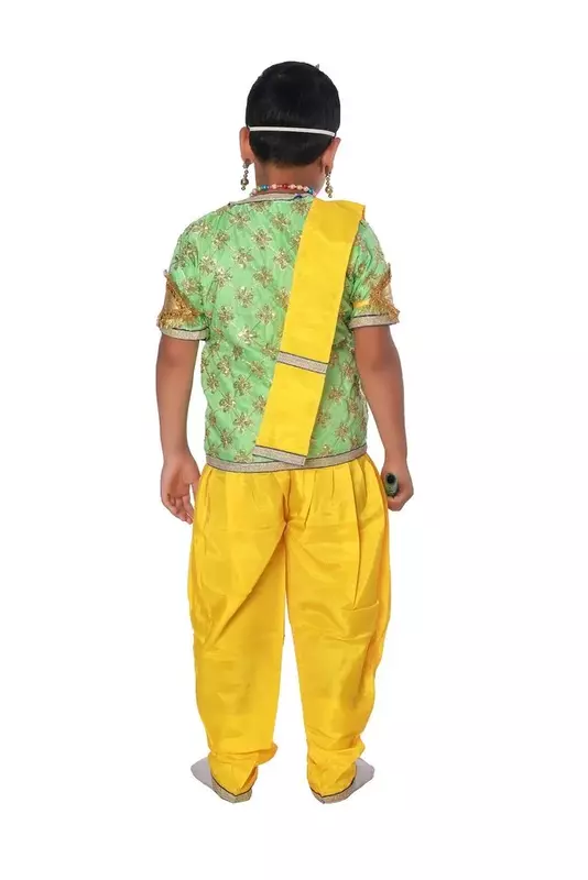 Krishna Fancy Dress Costume Parrot Green and Yellow