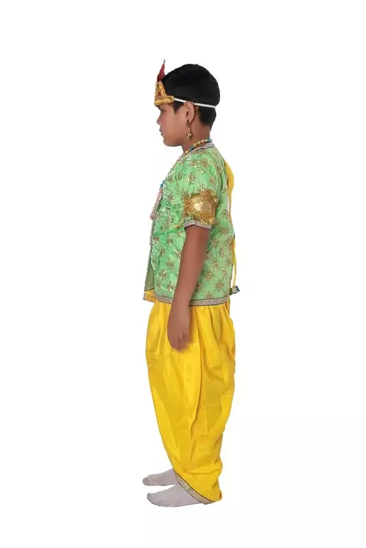 Krishna Fancy Dress Costume Parrot Green and Yellow