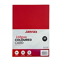 Pack of 50 A4 Assorted Primary Coloured Card 160gsm Sheets