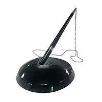 Black Reception Desk Pen with 12 Blue Medium Point Ballpoint Pen Refills