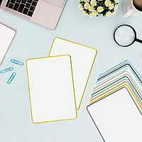 A4 Double Sided Magnetic Erasable MDF Plain Whiteboard With Grey Border