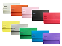 Pack of 10 Assorted Coloured Card Premium Foolscap Document Wallets