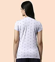 Enamor Short Sleeve Crew Neck Regular Length Pull On Basic Crew T-Shirt For Women - Slim Fit, Soft and Breathable Stretch Cotton - E247