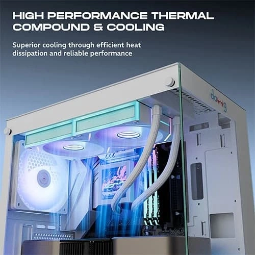 Dawg L240 AIO ARGB CPU Liquid Cooler – 240mm Radiator | White | Intel & AMD