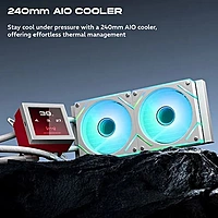 Dawg L240 AIO ARGB CPU Liquid Cooler – 240mm Radiator | White | Intel & AMD
