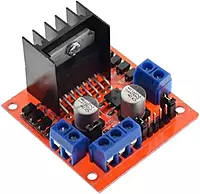Front view of L298N motor driver module