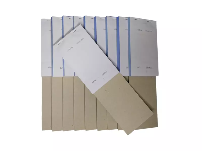 Pack of 10 95mm x 165mm White NCR Carbonless Triplicate Restaurant Service Pads (PAD200)