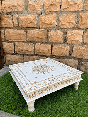 Vikinterio Marble Top Chauki Bajot