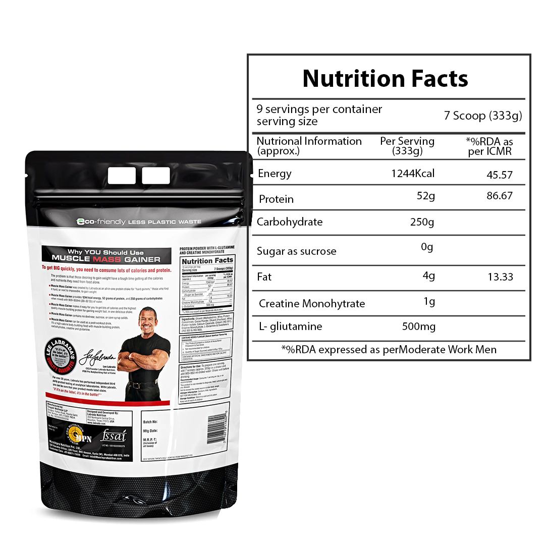 Labrada Muscle Mass Gainer Powder - Chocolate