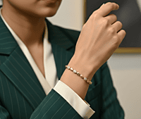 18 kt Rose Gold Teardrop Pave Bracelet