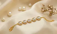 18 kt Gold Two-Tone Floral Filigree Bracelet