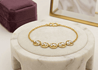 18 kt Gold Two-Tone Floral Filigree Bracelet