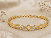 18 kt Gold Geometric Pave Bracelet