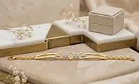 18 kt Gold Geometric Pave Bracelet