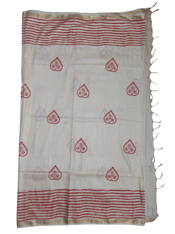 Lal Paar Traditional Bengali Silk Saree with Running Blouse