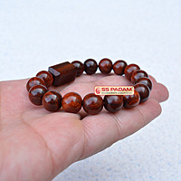 12mm Red Sandalwood (Lal Chandan) Designer Bracelet