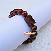 12mm Red Sandalwood (Lal Chandan) Designer Bracelet