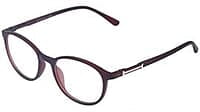 Soigné Unisex Round Medium Spectacle Frame. Matte Brown with Leather Pouch