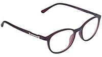 Soigné Unisex Round Medium Spectacle Frame. Matte Brown with Leather Pouch