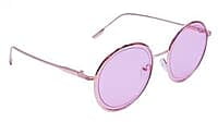 Soigné Female Medium Round Sunglasses.Golden Frame with Multi Color Sunglasses Chain