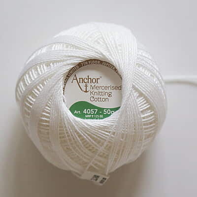 Anchor Mercer Knitting Cotton White Anchor Mercer Knitting Cotton White
