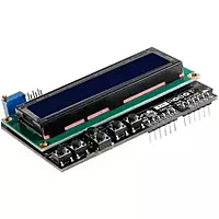 Front view of Arduino LCD display shield Front view of Arduino LCD display shield