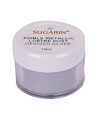 STN Sugarin Edible Metallic Luster Dust Oxidised Silver  10ml