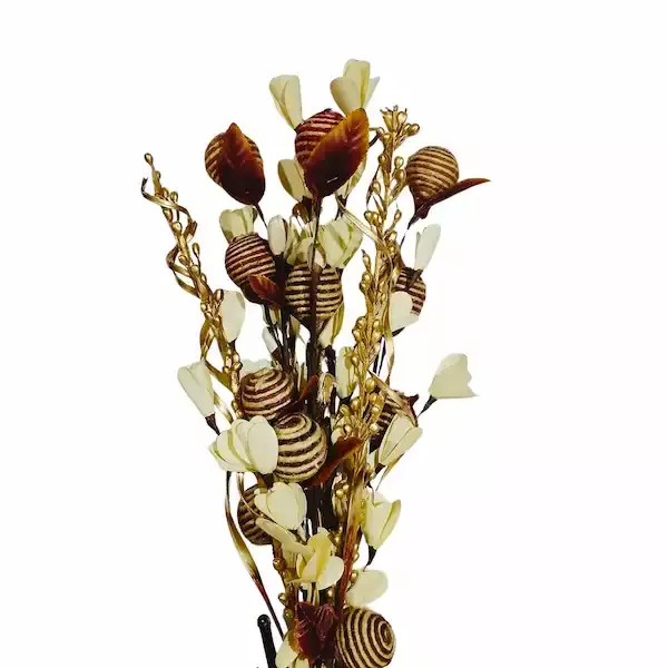Dried Flower Bunch. Jute Thread Balls, Moti Sticks, and Dry Palm Leaves. Bulk for Home Decor Vases.