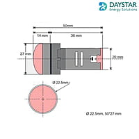 RED LED INDICATORS 22.5mm