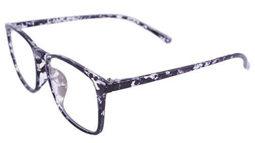 Soigné Unisex Square Large Spectacle Frame. Transparent& Black