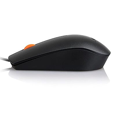Lenovo 300 Wired Plug & Play USB Mouse, High Resolution 1600 DPI Optical Sensor, 3-Button Design with clickable Scroll Wheel, Ambidextrous, Ergonomic