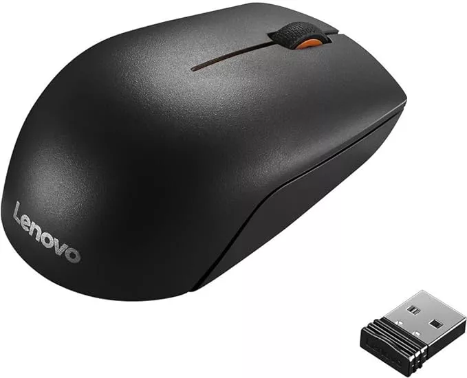 Lenovo 300 Wireless Compact Mouse, 1000 DPI Optical sensor, 2.4GHz Wireless Nano USB, 10m range, 3-button(left,right,scroll) upto 3M left/right clicks
