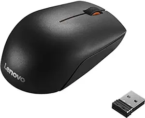 Lenovo 300 Wireless Compact Mouse, 1000 DPI Optical sensor, 2.4GHz Wireless Nano USB, 10m range, 3-button(left,right,scroll) upto 3M left/right clicks