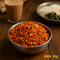 Kerala chilly mixture served in a steel bowl on wooden table with chai | Worth2Deal