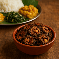 Sundried pavakka served with Kerala meals on wooden table | Worth2Deal