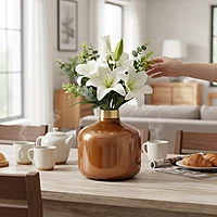 Copper Orange Vase