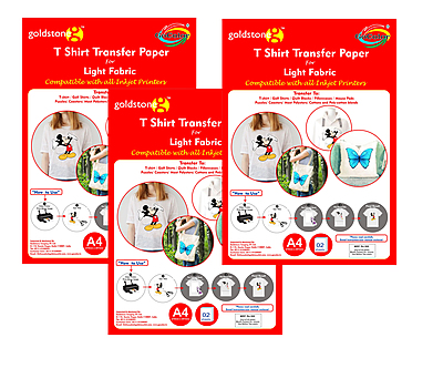 T Shirt Transfer Inkjet Photo Paper for Light Fabrics A4/15 Sheets  3 PACKETS OF 5 SHEETS