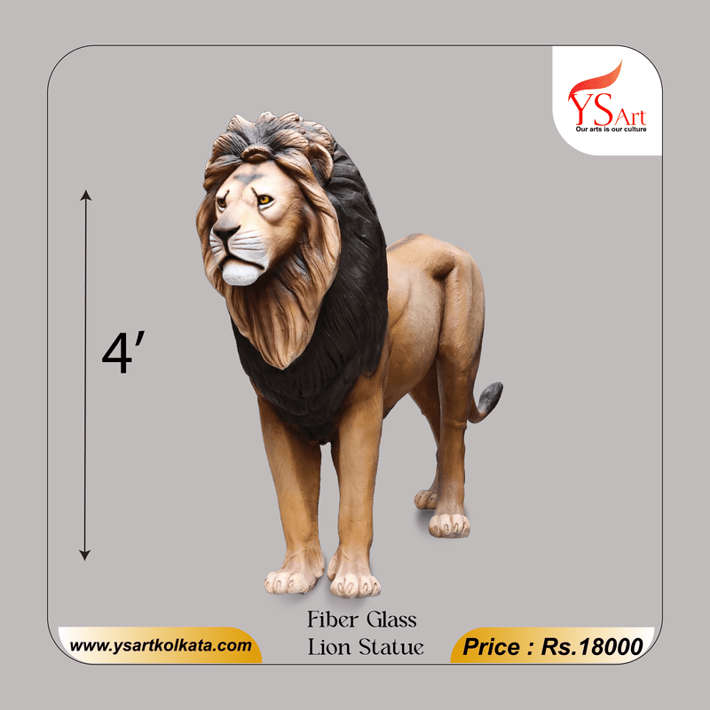 Fiber Glass Lion Statue (4 Feet) – YS Art